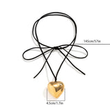 Goth Chains Necklace Punk Choker Big Heart Pendant Clavicle Chain