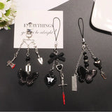 Goth Charm Pendant Key Chain Punk Butterfly Bat Heart Keyring