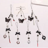 Goth Charm Pendant Key Chain Punk Butterfly Bat Heart Keyring