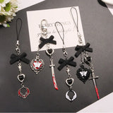 Goth Charm Pendant Key Chain Punk Butterfly Bat Heart Keyring
