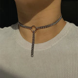 Gothic Choker Ring Dagger Necklace - Cosplay Grunge Punk