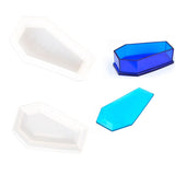 Gothic Crystal Coffin Storage Box Silicone Mold for Halloween Resin Decoration