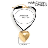 Goth Big Love Heart Pendant Necklace for Women