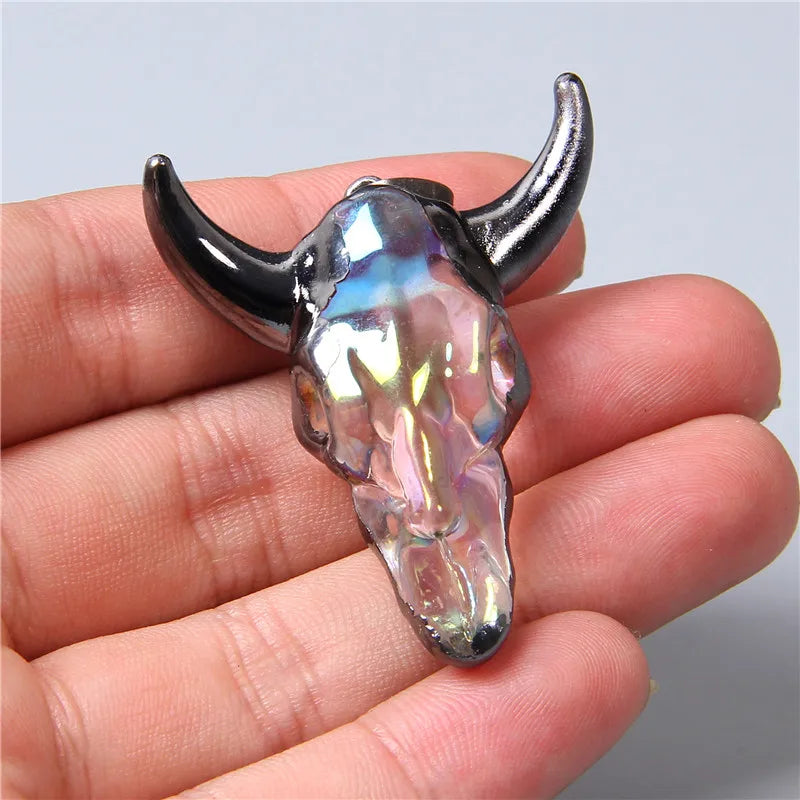 Goth Retro Bull Bone Charm Pendant for Men