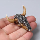 Goth Retro Bull Bone Charm Pendant for Men