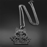Goth Full Moon Wolf Head Pendant Necklace Forest Tree Animal Jewelry N2032S03