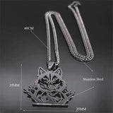 Goth Full Moon Wolf Head Pendant Necklace Forest Tree Animal Jewelry N2032S03