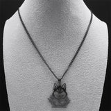 Goth Full Moon Wolf Head Pendant Necklace Forest Tree Animal Jewelry N2032S03