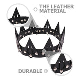 Gothic Tiara Hair Band Vintage Leather Crowns Halloween King Royal Men