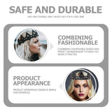 Gothic Tiara Hair Band Vintage Leather Crowns Halloween King Royal Men