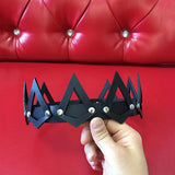 Gothic Tiara Hair Band Vintage Leather Crowns Halloween King Royal Men