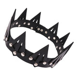 Gothic Tiara Hair Band Vintage Leather Crowns Halloween King Royal Men