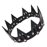 Gothic Tiara Hair Band Vintage Leather Crowns Halloween King Royal Men