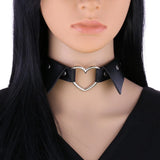 Goth Heart Choker Collar Leather Necklace Women Girls Gothic Accessory