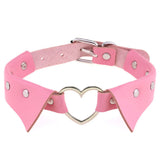 Goth Heart Choker Collar Leather Necklace Women Girls Gothic Accessory