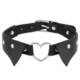 Goth Heart Choker Collar Leather Necklace Women Girls Gothic Accessory