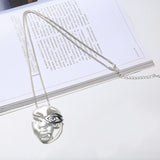 Goth Hollow Out Portrait Necklace Vintage Jewelry