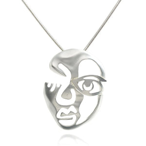 Goth Hollow Out Portrait Necklace Vintage Jewelry