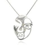 Goth Hollow Out Portrait Necklace Vintage Jewelry