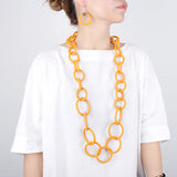 Goth Large Circle Thick Chains Necklace Gothic Women Body Rubber Jewelry