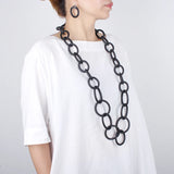 Goth Large Circle Thick Chains Necklace Gothic Women Body Rubber Jewelry