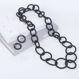 Goth Large Circle Thick Chains Necklace Gothic Women Body Rubber Jewelry