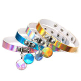 Gothic Laser Light PU Choker Necklace