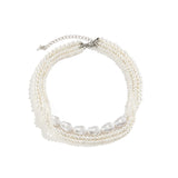 Goth Multilayer Pearl Choker Necklace Women Banquet Jewelry Wed Accessory