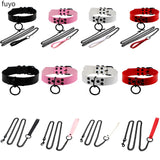Goth PU Leather Chokers Necklaces For Women Punk Spike Rivet