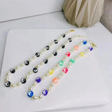 Goth Pearl Tai Chi Yin Yang Necklace Women Beads DIY Harajuku Neckla