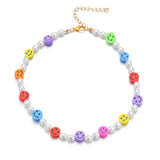 Goth Pearl Tai Chi Yin Yang Necklace Women Beads DIY Harajuku Neckla