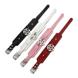 Goth Pentagram Necklace Star Choker Collar Pu Leather Gothic Accessory