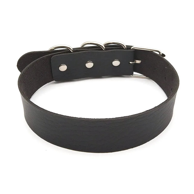 Goth Punk PU Choker Collar Necklace Personalized Name Chocker Cosplay