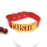 Goth Punk PU Choker Collar Necklace Personalized Name Chocker Cosplay