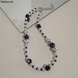 Goth Punk Hip Hop #8 Beads Choker Grunge Necklaces Rock Dice Pearl Strand Chains