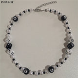Goth Punk Hip Hop #8 Beads Choker Grunge Necklaces Rock Dice Pearl Strand Chains