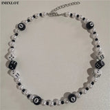 Goth Punk Hip Hop #8 Beads Choker Grunge Necklaces Rock Dice Pearl Strand Chains