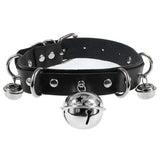 Goth Punk Spike Rivet Choker Collar For Women Heart Bell Necklace
