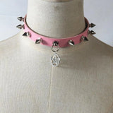 Goth Punk Spike Rivet Pentagram Choker Collar for Women