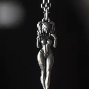 Goth Punk Style Sexy Goddess Pendant Necklace for Men Women