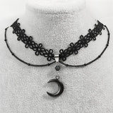 Gothic Lace Choker Necklace Stainless Steel Tassel Vintage