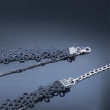 Gothic Lace Choker Necklace Stainless Steel Tassel Vintage
