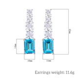 Goth Retro Square High Carbon Diamond Tassel Earrings Women's Jewelry
