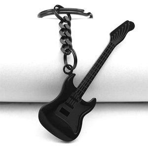 Goth Rock Y2k Guitar Musical Keychain Stainless Steel Bag Charm Keyring