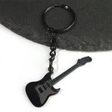 Goth Rock Y2k Guitar Musical Keychain Stainless Steel Bag Charm Keyring