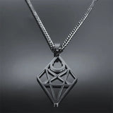 Goth Satan Inverted Pentagram Choker Necklace Stainless Steel