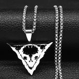 Satan Sheep Head Necklace Stainless Steel Halloween Gift N1188S0