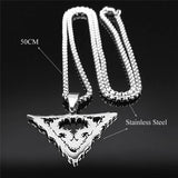 Satan Sheep Head Necklace Stainless Steel Halloween Gift N1188S0