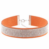 Goth Sexy Orange Leather Choker Necklace Women Grunge Rock Chocker Necklaces