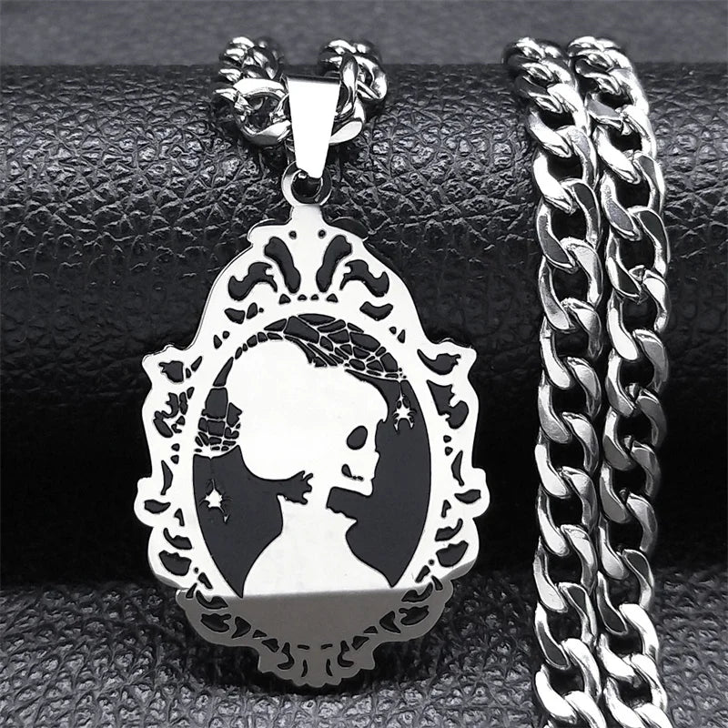 Goth Skeleton Skull Spider Wep Necklace Pendant Halloween Gift N7930S08